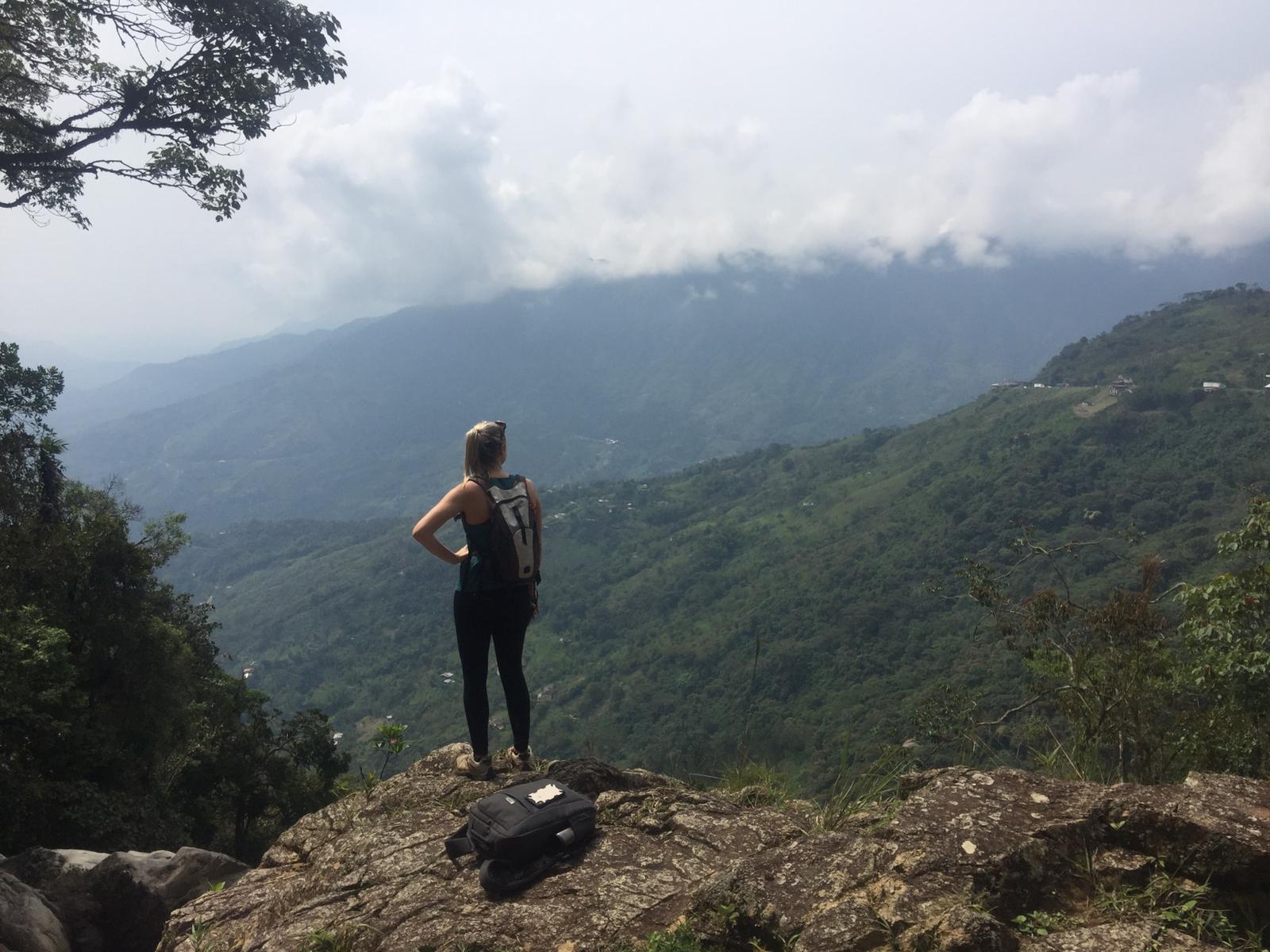 Toni from aWheelinthesky.com hiking in Colombia