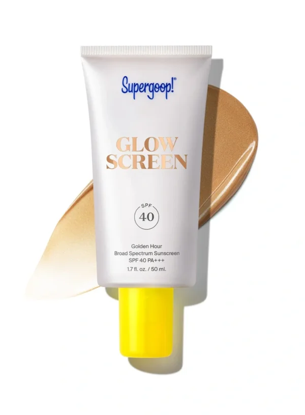 Supergoop! Glowscreen sunscreen, SPF40, best sunscreen for faces, best tinted sunscreen, best tinted SPF, best SPF for face, best cruelty free sunscreen,