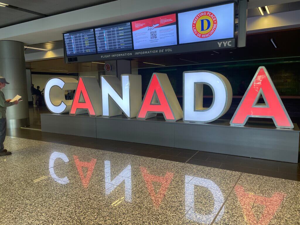 Calgary airport, Canada, canada sign, Calgary, Alberta, visiting Canada, traveling to Canada, things to do in Calgary, things to do in Canada